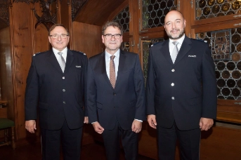 Karl Walker, Alt Kommandant; Regierungsrat Beat Villiger; Thomas Armbruster, Kommandant Karl Walker, Alt Kommandant; Regierungsrat Beat Villiger; Thomas Armbruster, Kommandant